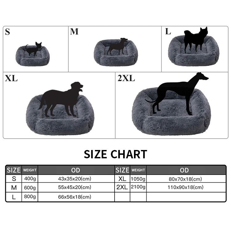 Square Pet Bed Plush Dog Bed Cat Beds Square Solid Color Mattress Pet Supplies