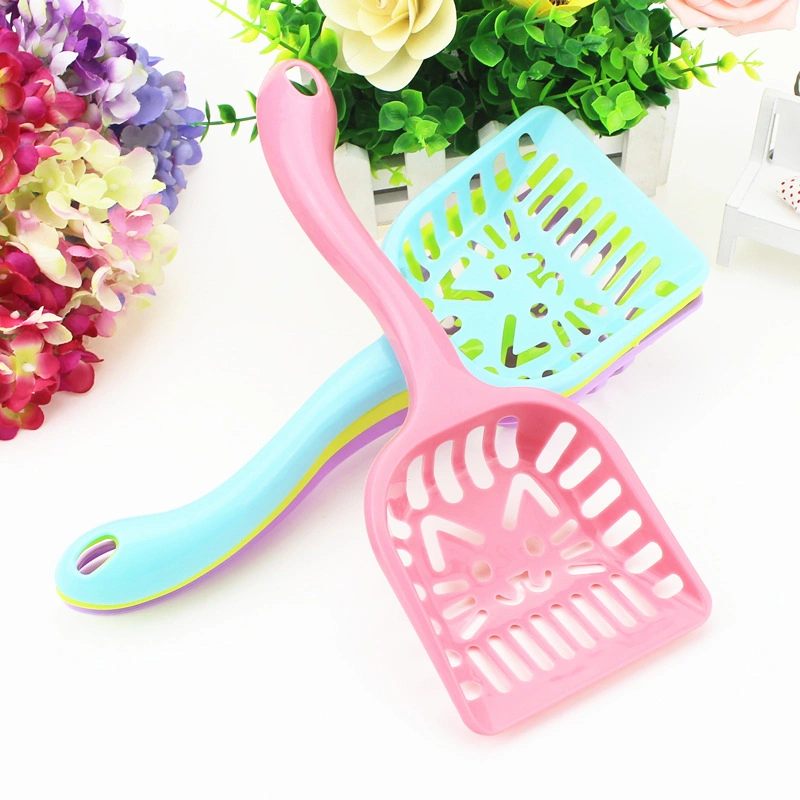 Pet Cat Litter Shovel Cat Face Cat Litter Shovel Large Grid Pet Shovel Plastic Picking Shovel Pet Supplies